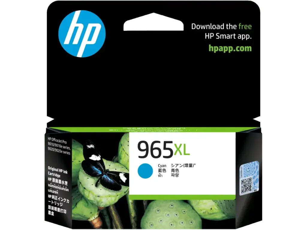 HP 965XL High Yield Cyan Original Ink / Tinta Cartridge