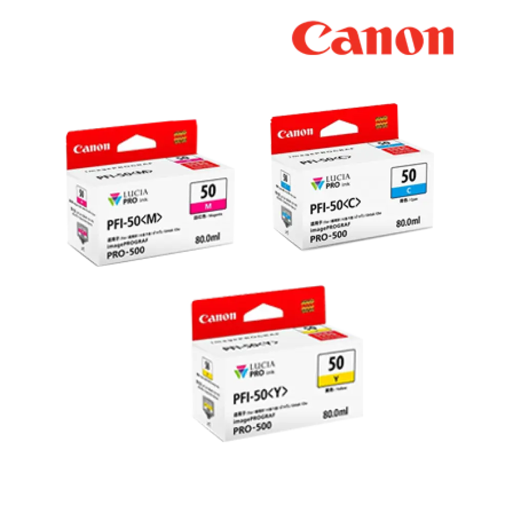 TINTA DAN TONER CANON PFI-50 CYAN/YELLOW/MAGENTA